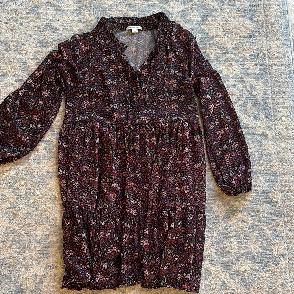 American Eagle Outfitters Floral Long Sleeve Dress - Black and Pink